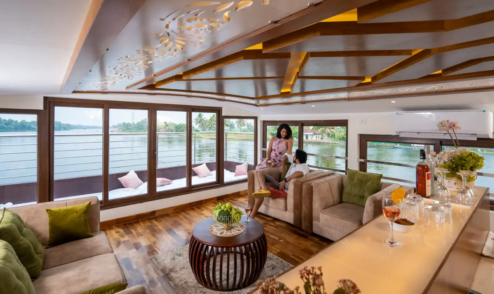 Kerala houseboat Honeymoon Tour dining area