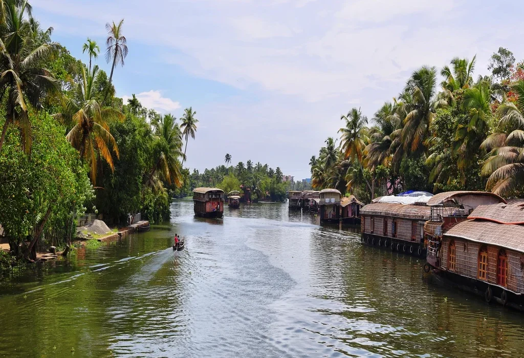 Houseboats in Kerala Backwaters