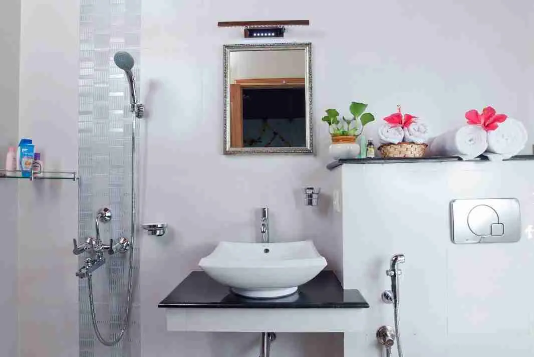 one bedroom deluxe houseboat bathroom